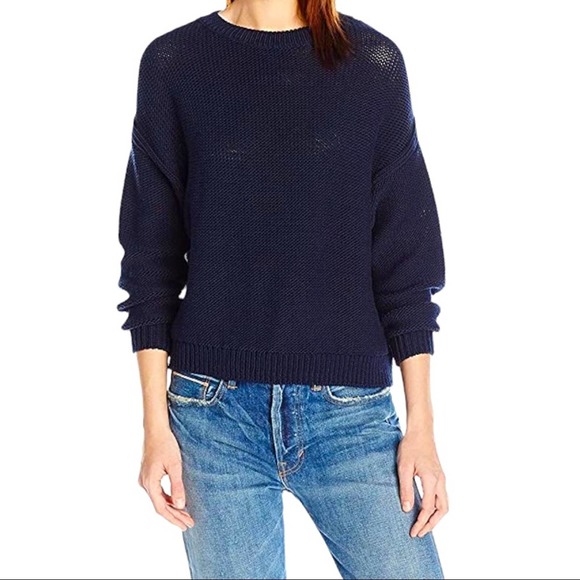 Vince Sweaters - Vince Women's Drop Shoulder Sweater navy blue size small open knit high quality
